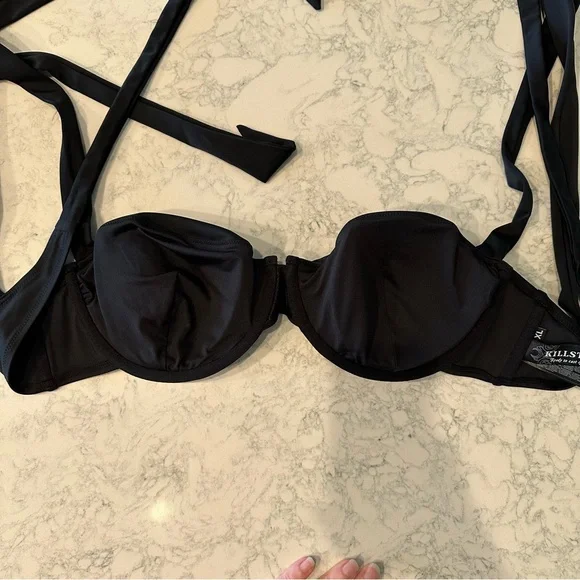 Killstar Elaina Black Tie-Shoulder Goth Bikini Set - Picture 6 of 8